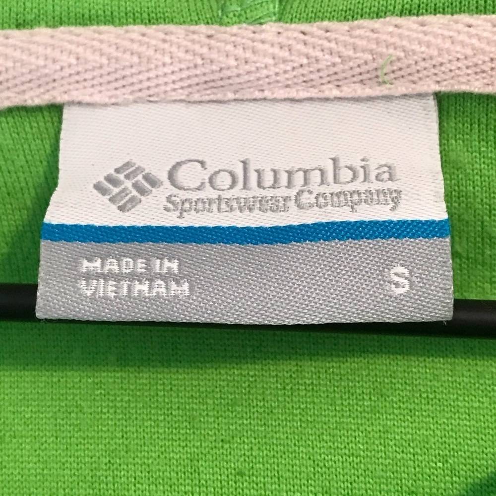 GUC Columbia Lime Green Fleece Hoodie Size Small - Picture 4 of 10